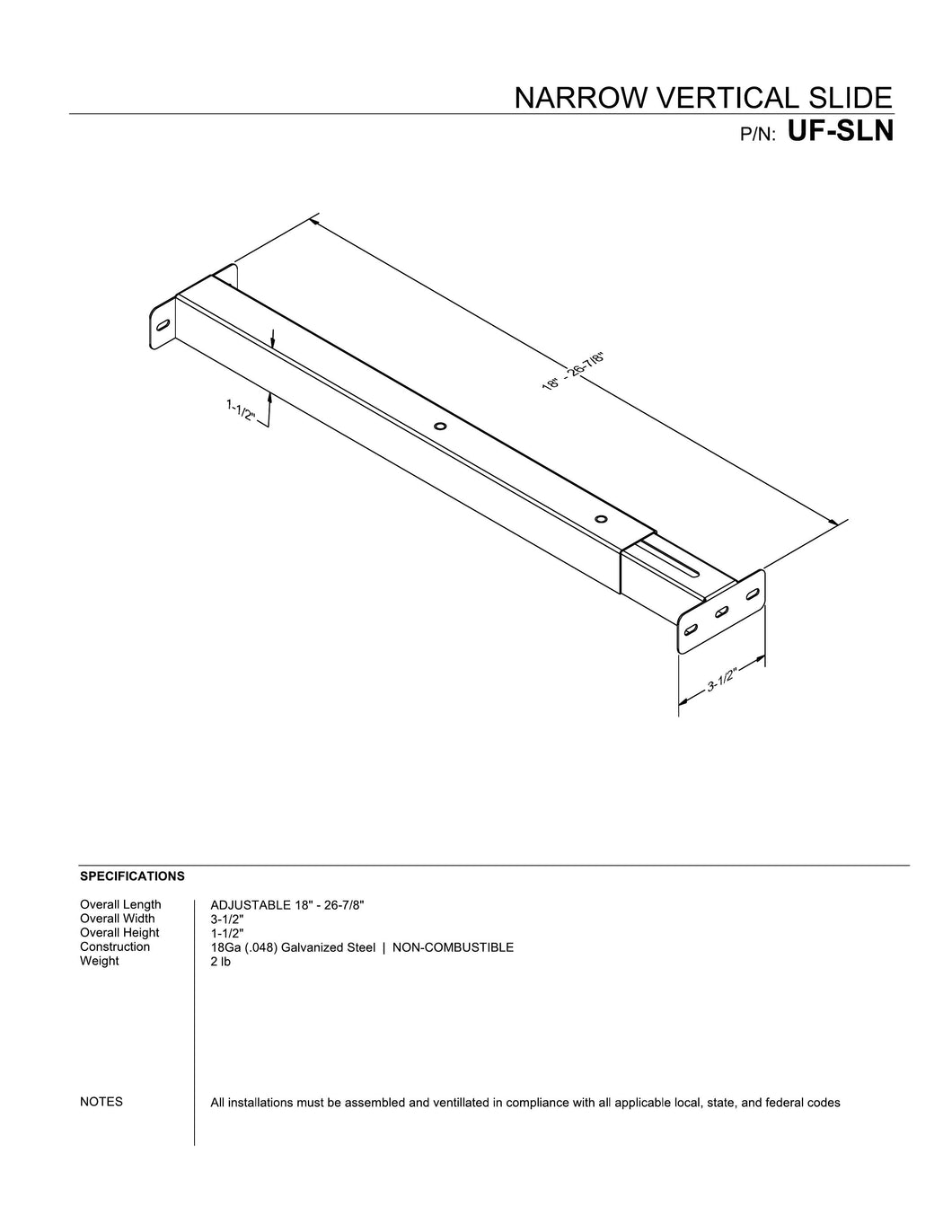 Narrow Vertical Slide