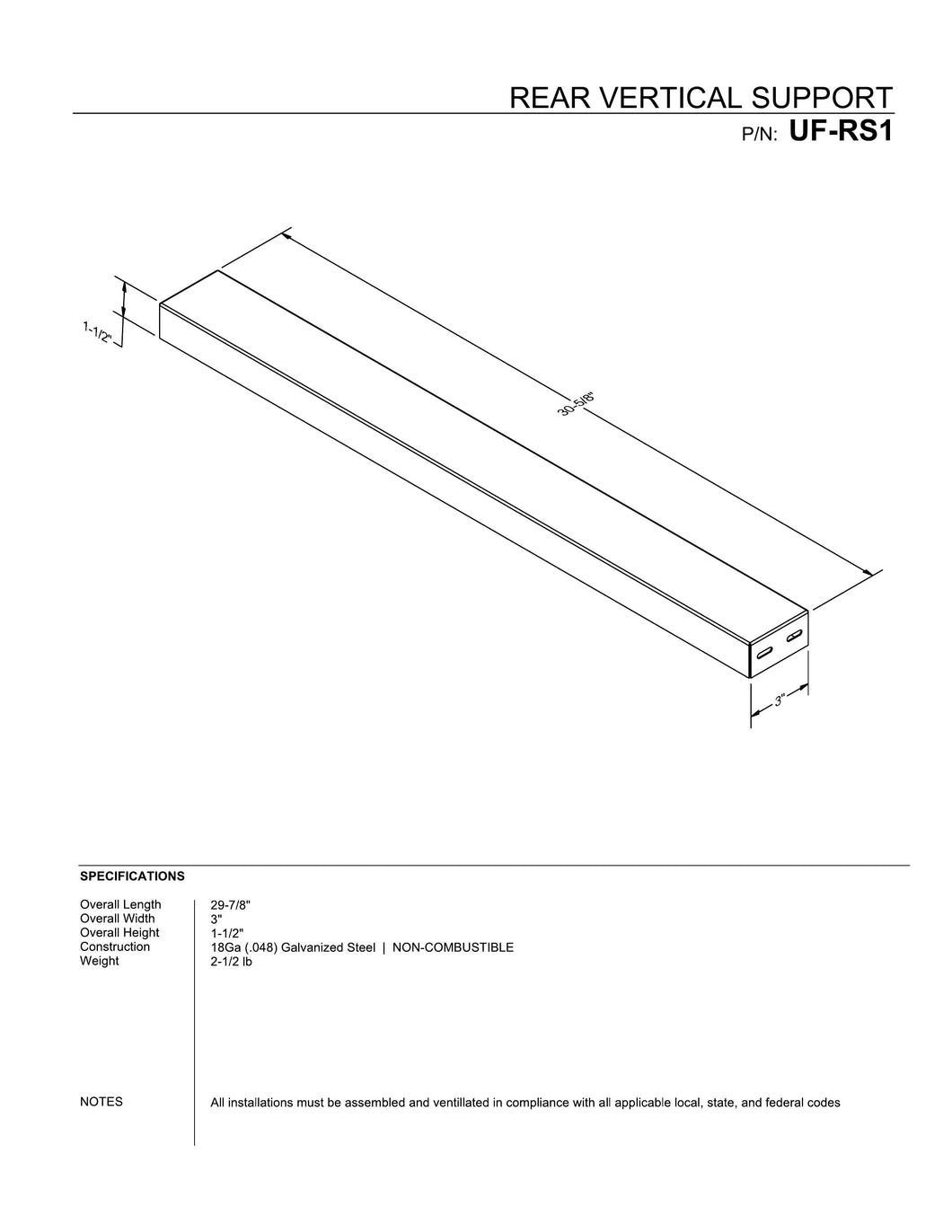 Rear Vertical Support
